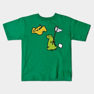 Cute hunting dino Kids T-Shirt